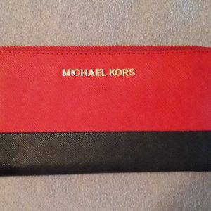 MICHAEL KORS WALLET black & red nwot's